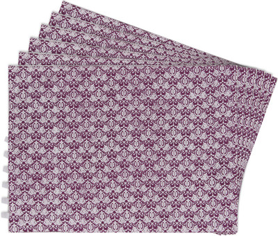 

Zubix Rectangular Pack of 6 Table Placemat(Purple, Cotton)