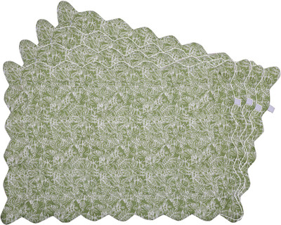 

Zubix Rectangular Pack of 4 Table Placemat(Green, Cotton)