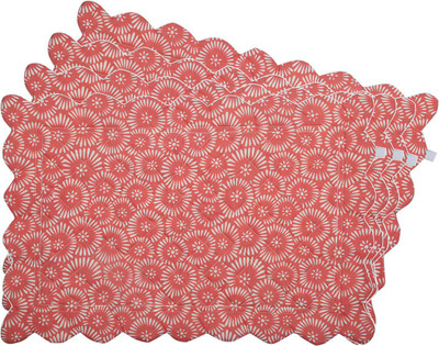 

Zubix Rectangular Pack of 4 Table Placemat(Orange, Cotton)