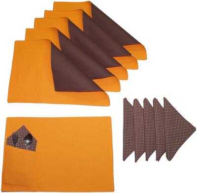 

Lushomes Rectangular Pack of 12 Table Placemat(Black, Cotton)