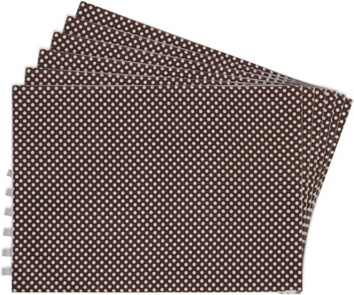 Zubix Rectangular Pack of 6 Table Placemat(Brown, Cotton)