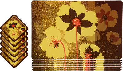 

The Trendy Rectangular Pack of 12 Table Placemat(Multicolor, PVC)