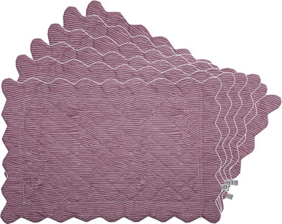 Zubix Rectangular Pack of 6 Table Placemat(Purple, Cotton)