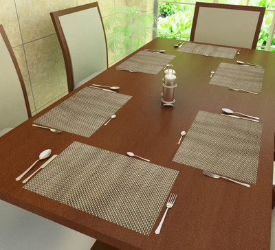 

Home Candy Rectangular Pack of 6 Table Placemat(Brown, Polyester)