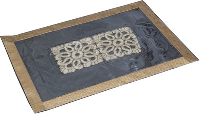 KUBER INDUSTRIES Rectangular Pack of 6 Table Placemat(Gold, Plastic)