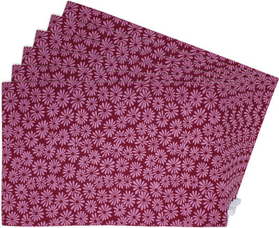 

Zubix Rectangular Pack of 6 Table Placemat(Maroon, Cotton)