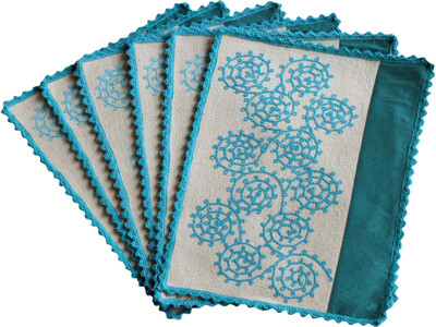 

Saral Home Rectangular Pack of 6 Table Placemat(Blue, Cotton)