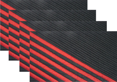

HOME SHINE Rectangular Pack of 4 Table Placemat(Black, Polyester)