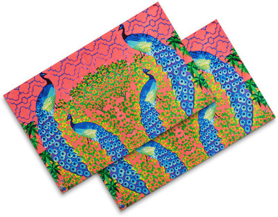 SEJ BY NISHA GUPTA Rectangular Pack of 2 Table Placemat(Pink, Cotton)