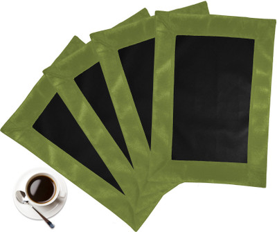 26% OFF on ZIKRAK EXIM Rectangular Pack of 4 Table Placemat(Black, Green, Leather)