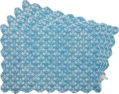 

Zubix Rectangular Pack of 4 Table Placemat(Blue, Cotton)