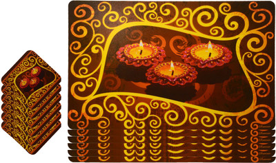 

The Trendy Rectangular Pack of 12 Table Placemat(Multicolor, PVC)