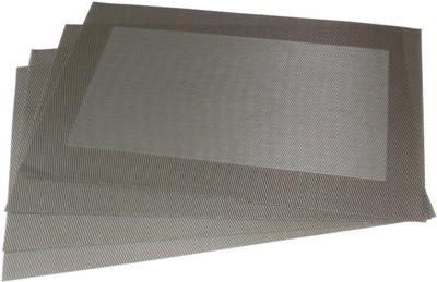 

Decorika Rectangular Pack of 6 Table Placemat(Silver, Polyester, PVC)