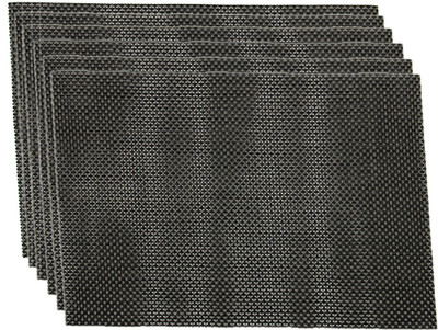 

Chrome Rectangular Pack of 6 Table Placemat(PP (Polypropylene))