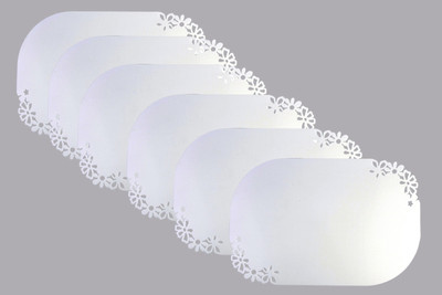 

Hokipo Cut Corner Pack of 6 Table Placemat(White, PVC)