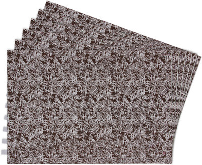 

Zubix Rectangular Pack of 6 Table Placemat(Brown, Cotton)