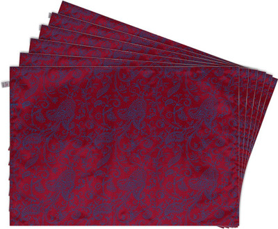 

Zubix Rectangular Pack of 6 Table Placemat(Purple, Cotton)