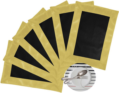 46% OFF on ZIKRAK EXIM Rectangular Pack of 6 Table Placemat(Black, Beige, Leather)