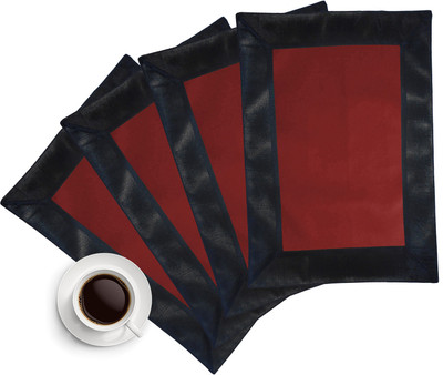 11% OFF on ZIKRAK EXIM Rectangular Pack of 4 Table Placemat(Brown, Black, Leather)