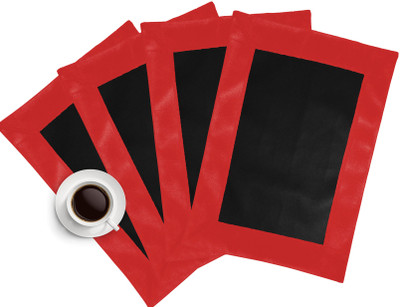 26% OFF on ZIKRAK EXIM Rectangular Pack of 4 Table Placemat(Black, Red, Leather)