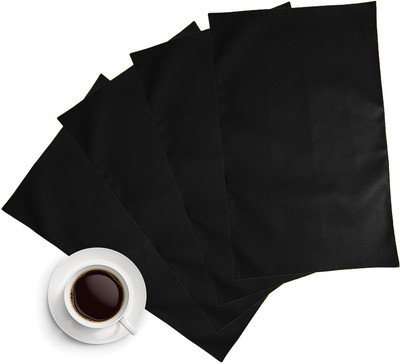 32% OFF on ZIKRAK EXIM Rectangular Pack of 4 Table Placemat(Black, Leather)