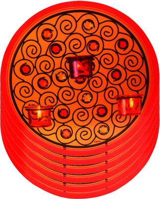 

The Trendy Round Pack of 6 Table Placemat(Multicolor, PVC)