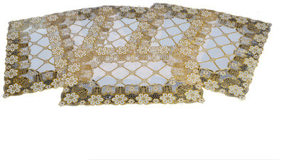 KUBER INDUSTRIES Rectangular Pack of 6 Table Placemat(Gold, Plastic)