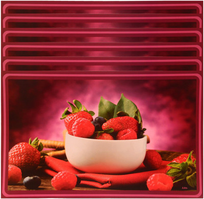 

The Trendy Rectangular Pack of 6 Table Placemat(Multicolor, PVC)