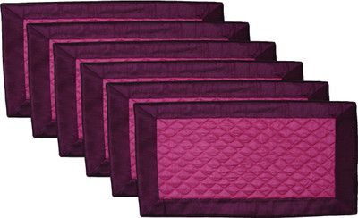 

HOME SHINE Rectangular Pack of 6 Table Placemat(Purple, Polyester)