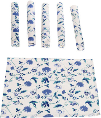 

Rajrang Rectangular Pack of 6 Table Placemat(White, Blue, Cotton), Blue;white