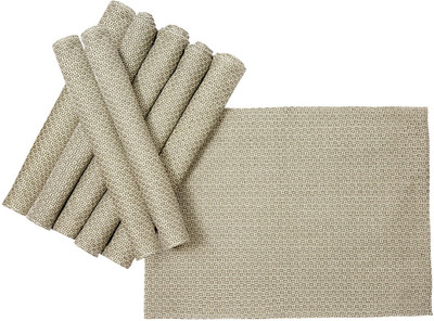 

Jodhaa Rectangular Pack of 8 Table Placemat(Grey, Cotton)