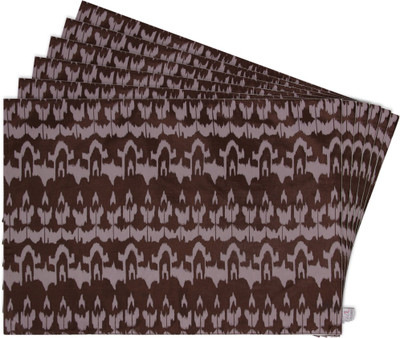 Zubix Rectangular Pack of 6 Table Placemat(Brown, Cotton)
