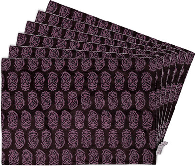 Zubix Rectangular Pack of 6 Table Placemat(Brown, Cotton)