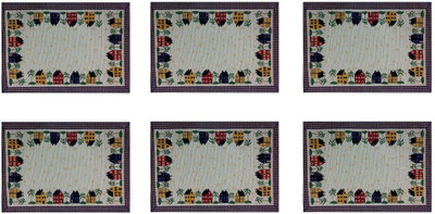 

Loomkart Rectangular Pack of 6 Table Placemat(Multicolor, Cotton)