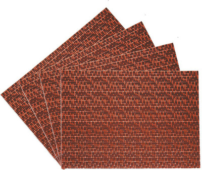 

Maze decor Rectangular Pack of 4 Table Placemat(Red, Black, Polyester, PVC), Black;red