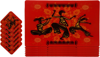 

The Trendy Rectangular Pack of 12 Table Placemat(Multicolor, PVC)