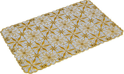KUBER INDUSTRIES Rectangular Pack of 6 Table Placemat(Gold, Plastic)