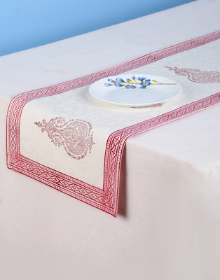 

Rajrang Pink 152 cm Table Runner(Cotton)