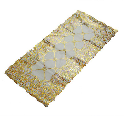 KUBER INDUSTRIES Gold 40 cm Table Runner(Nylon)