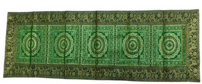 

Baba Handicraft Green 60 cm Table Runner(Silk)