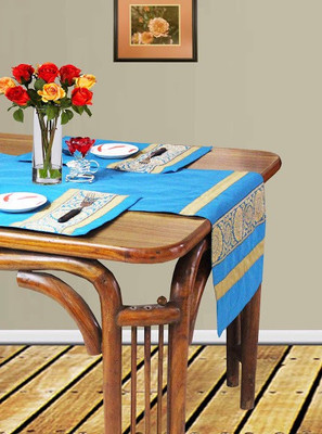 Dekor World Blue 180 cm Table Runner(Polyester)