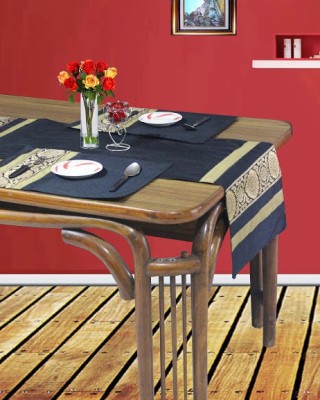 Dekor World Black 120 cm Table Runner(Polyester)