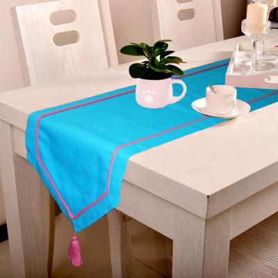 Lushomes Blue 180 cm Table Runner(Cotton)