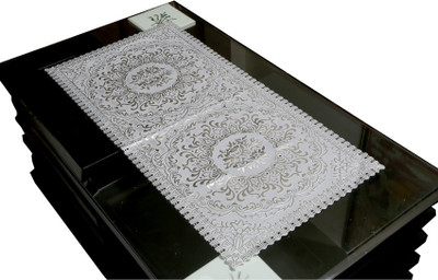 KUBER INDUSTRIES Silver 40 cm Table Runner(Nylon)