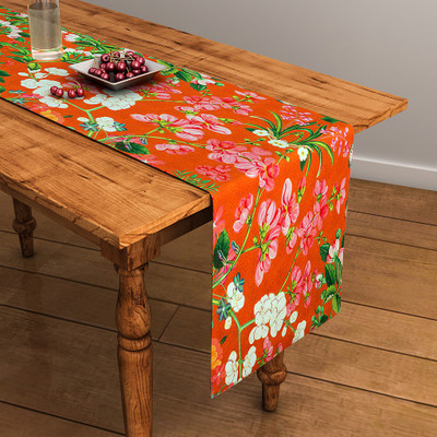 

SEJ by Nisha Gupta Orange 120 cm Table Runner(Cotton)