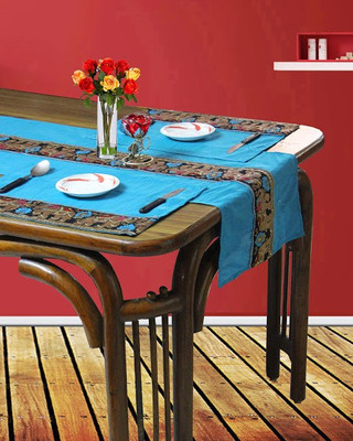 Dekor World Blue 180 cm Table Runner(Polyester)