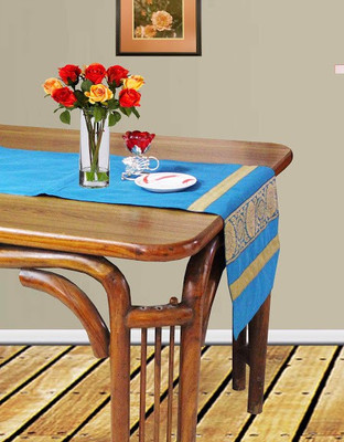 Dekor World Blue 120 cm Table Runner(Polyester)