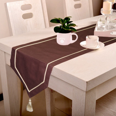 Lushomes Brown 180 cm Table Runner(Cotton)