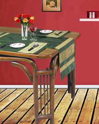 Dekor World Green 120 cm Table Runner(Polyester)