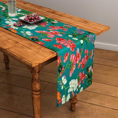 

SEJ by Nisha Gupta Green 120 cm Table Runner(Cotton)